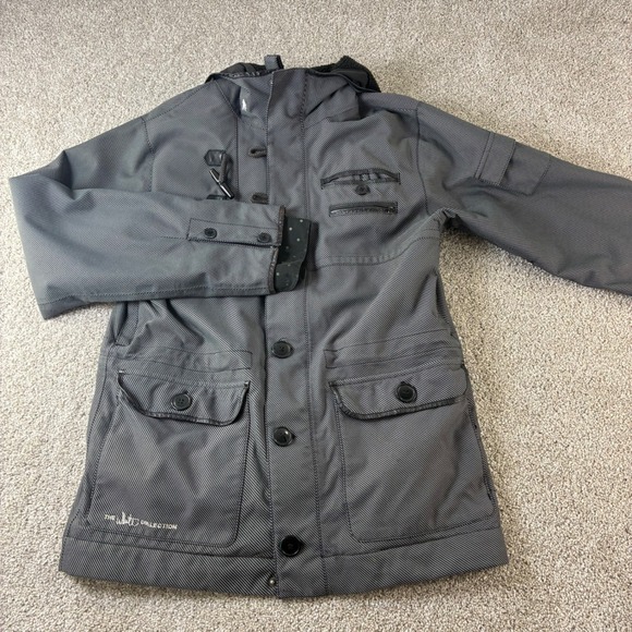 Burton The White Collection Mens Medium Gray Hooded Jacket Coat Insulated Ski - Picture 1 of 16